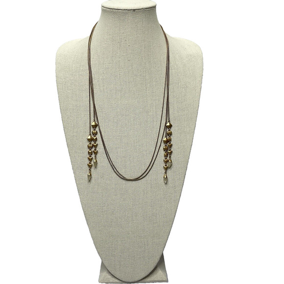 Stella & Dot Gold Long Necklace - Picture 3 of 8